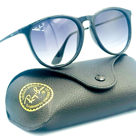 Ray-Ban Erika Women’s Polarized Sunglasses RB4171 54m Black w Gradient Grey Lens - Picture 4 of 10